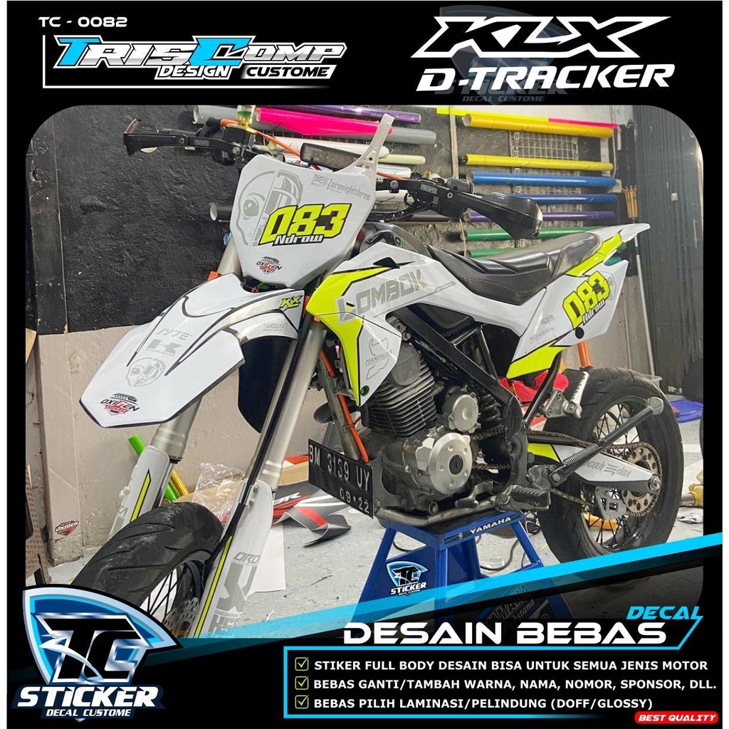 Sticker Kombinasi Decal Dtracker / Motor KLX Fullbody Kombinasi Kuning Flow / Hijau Flow - Stiker De