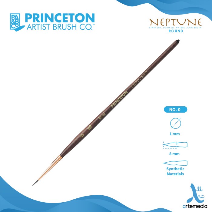 

Kuas Lukis Princeton Neptune 4750R Round Synthetic Squirrel Brush SH - NO. 0
