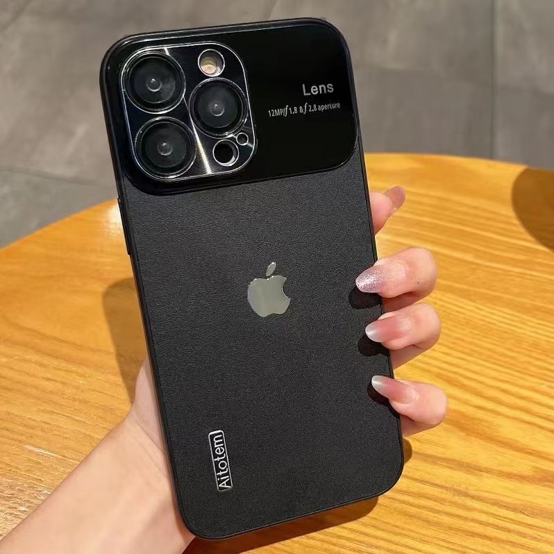 IPHONE Casing Ponsel Tahan Goncangan Kulit Frosted Jendela Besar Mewah Cocok Untuk Iphone14 13 12 11 Pro Max14 Plus Cover Case Shockproof