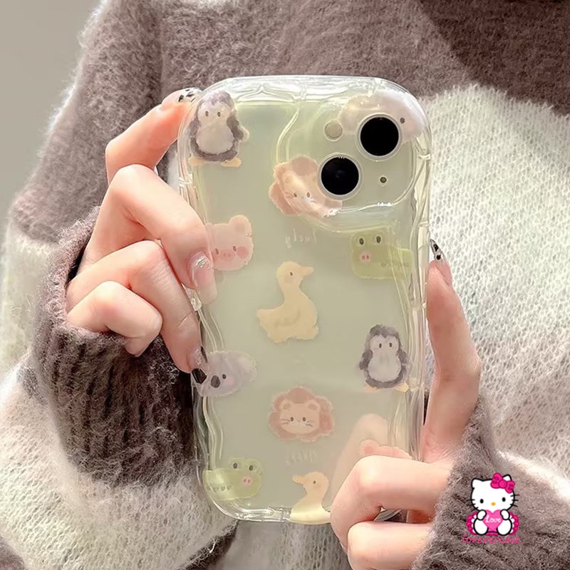 Casing Beruang Lucu Untuk Redmi A1 9A 9C Nfc10 9T 10A 10C A2 9 Note 11 10Pro 8 10 Pro Max Plus 9 10 11s 10s POCO M3 3D Wavy Curved Edge Cartoon Friendly Animal Family Fun Cover Kepala