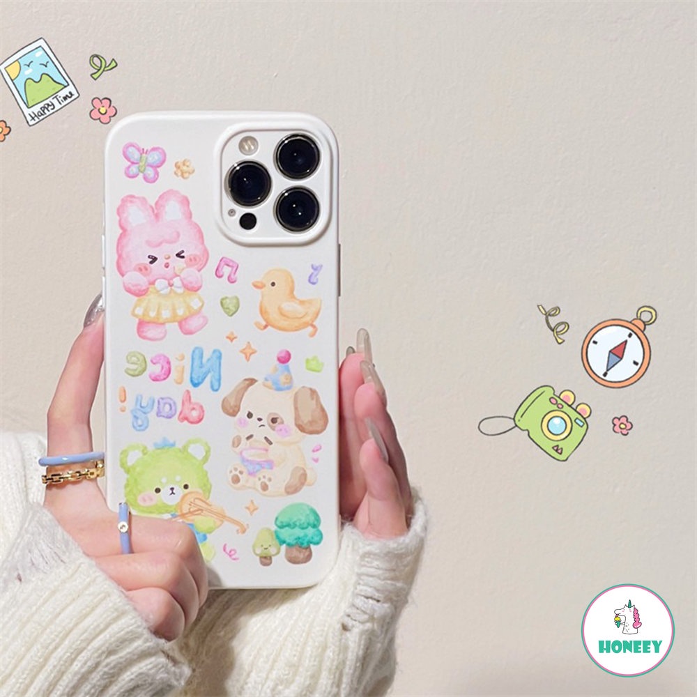 Hewan Lucu Casing Ponsel Untuk iPhone 14 Pro Max Case Untuk iPhone 11 Pro Max12 13 Pro Max 14plus Musik Yang Bagus Lembut TPU Penutup Belakang