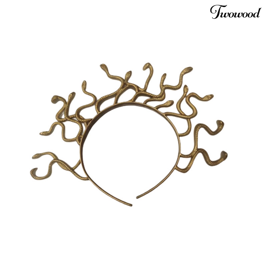 Twowood Lucu Hidup Elastis Film Bando Halloween Queen Cosplay Ular Rambut Hoop Festival Props