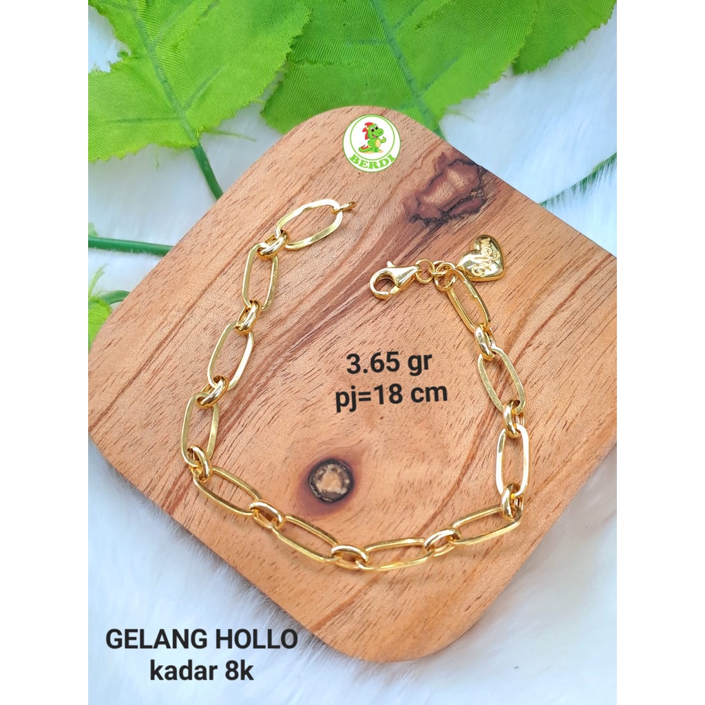 Gelang paperlina polos motif love kadar 375