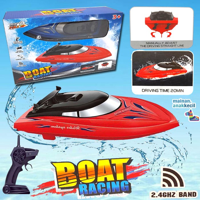 Mainan Toys Anak Kado RC BOAT RACING REMOTE CONTROL PERAHU KECEPATAN TINGGI 2.4G - Hitam Ulang Tahun