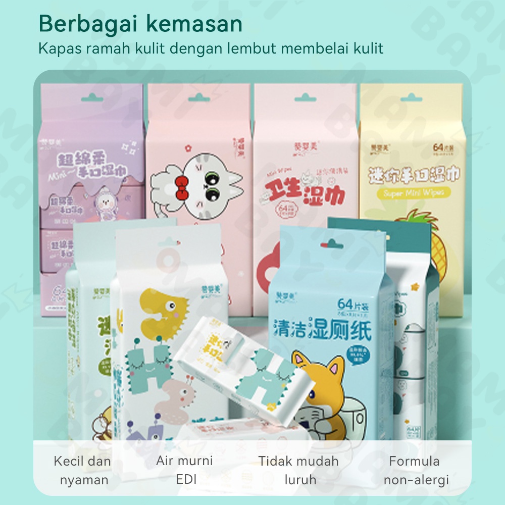 Mamibayi 8pcs/set baby wipes tisu basah mini tissue basah bayi