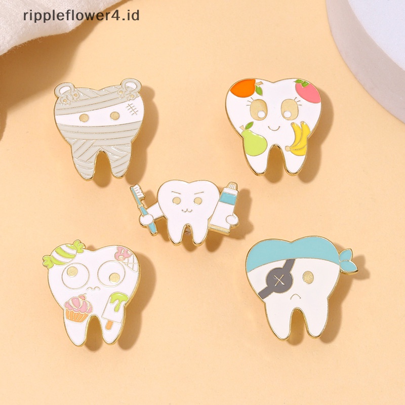 {rippleflower4.id} Kreatif Kesehatan Mulut Enamel Pin Gigi Bajak Laut Bros Kerah Lencana Aksesoris Kartun Dokter Gigi Fashion Perhiasan Hadiah~