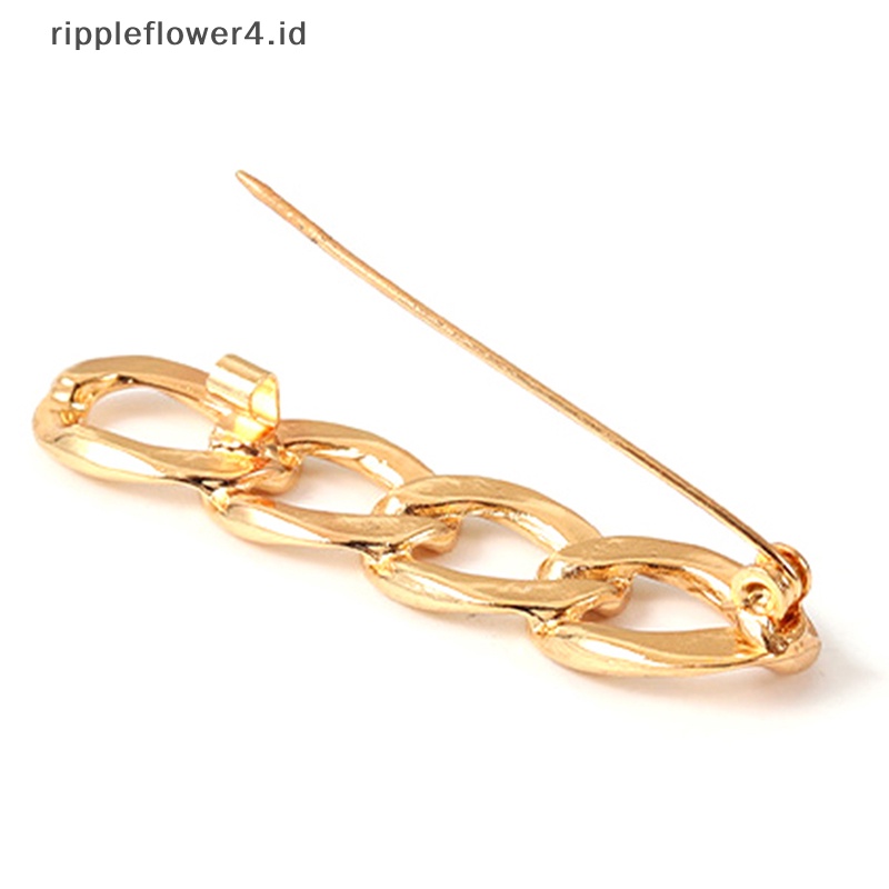 {rippleflower4.id} Bros Kabel Kaitan Logam Unisex Wanita Gaya Punk Setelan Sweater Brooch Pin Hadiah~
