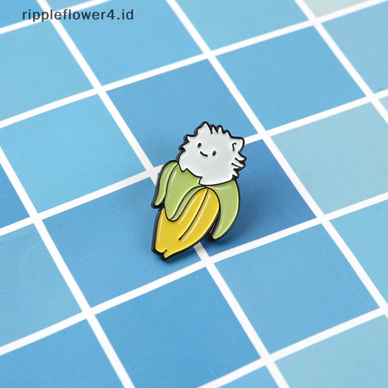 {rippleflower4.id} Fashion Enamel Pisang Kucing Bros Pin Kerah Lencana Korsase Aksesoris Perhiasan~