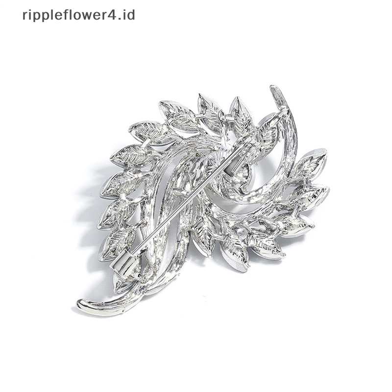 {rippleflower4.id} Fashion Berlian Imitasi Memutar Mutiara Bunga Bros Pin Perhiasan Lencana Pakaian Syal Aksesoris Hadiah~