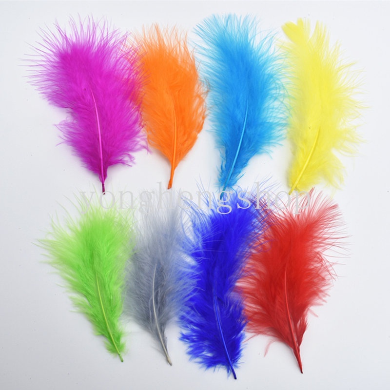 100pcs/set Marabou Turki Bulu Bobo Bola Balon Dekorasi DIY Craft Colorful Feather Untuk Membuat Perhiasan Carnaval Clothes Assesoires Dream Catcher Making Tool