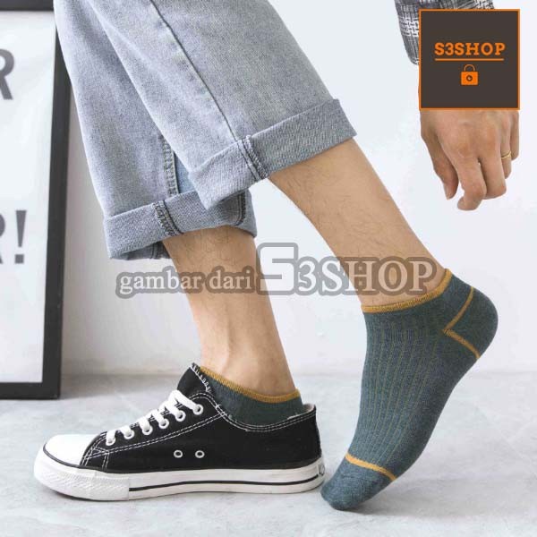 Kaos Kaki Pendek Warna Pastel Sport Socks Kasual Olahraga Pria Wanita