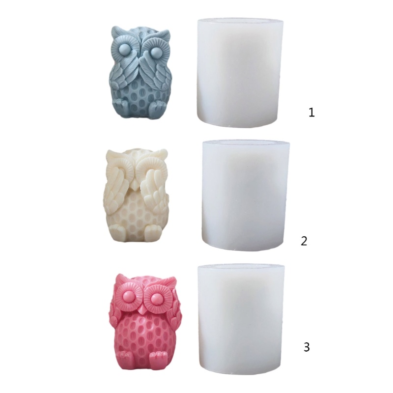 Siy Cetakan Lilin Hewan Owl Cetakan Silikon Untuk Membuat Cetakan Resin Sabun Lilin Epoxy Mold DIY Craft Baking Mold