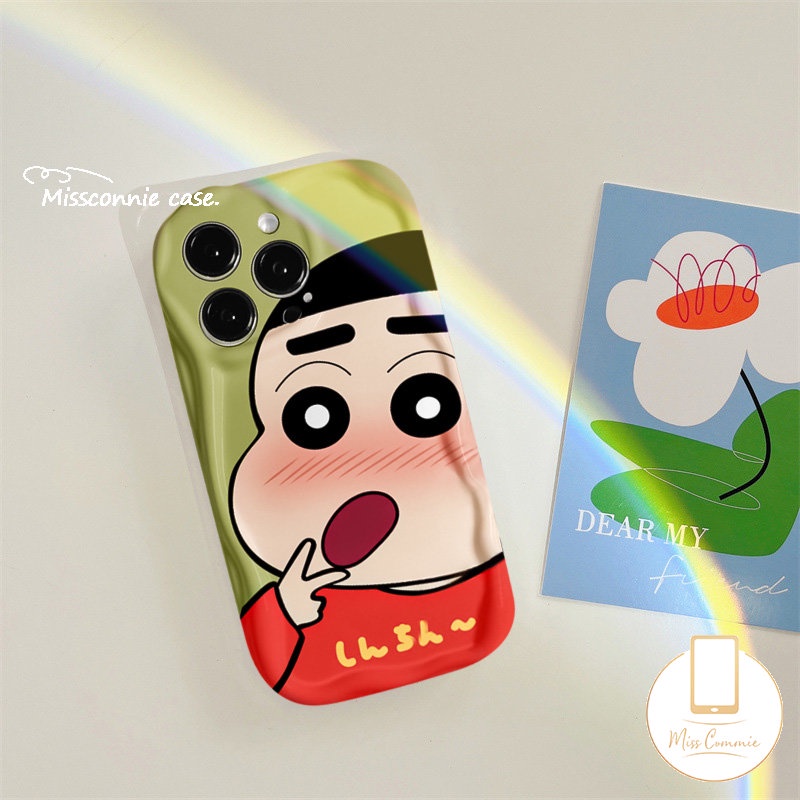 Untuk Realme C35 C55 C25Y C21 C53 C17 C31 5 7i 6i 9i 5i 5s C21Y C20A C25s C30 C11 C15 C3 C20 C12 C25 C33 C3 Cute Winnie The Pooh Bear Crayon Shin-chan Lembut 3D Wavy Curved Edge Sarung