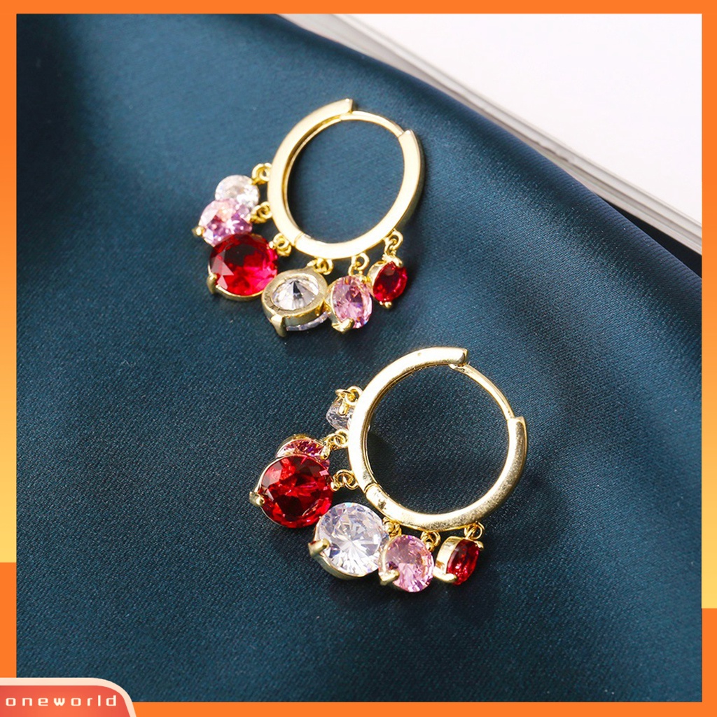 [WOD] 1pasang Anting Hoop Tahan Mata catching Korosi Alloy Cermin Poles Menjuntai Earrings Perlengkapan Perhiasan Untuk Perempuan