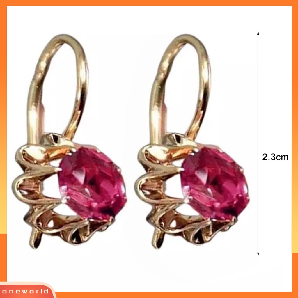 [WOD] 1pasang Anting Hoop Shiny Besar Berlian Imitasi Perhiasan Temperamen Tahan Lama Menjuntai Anting Hadiah Ulang Tahun