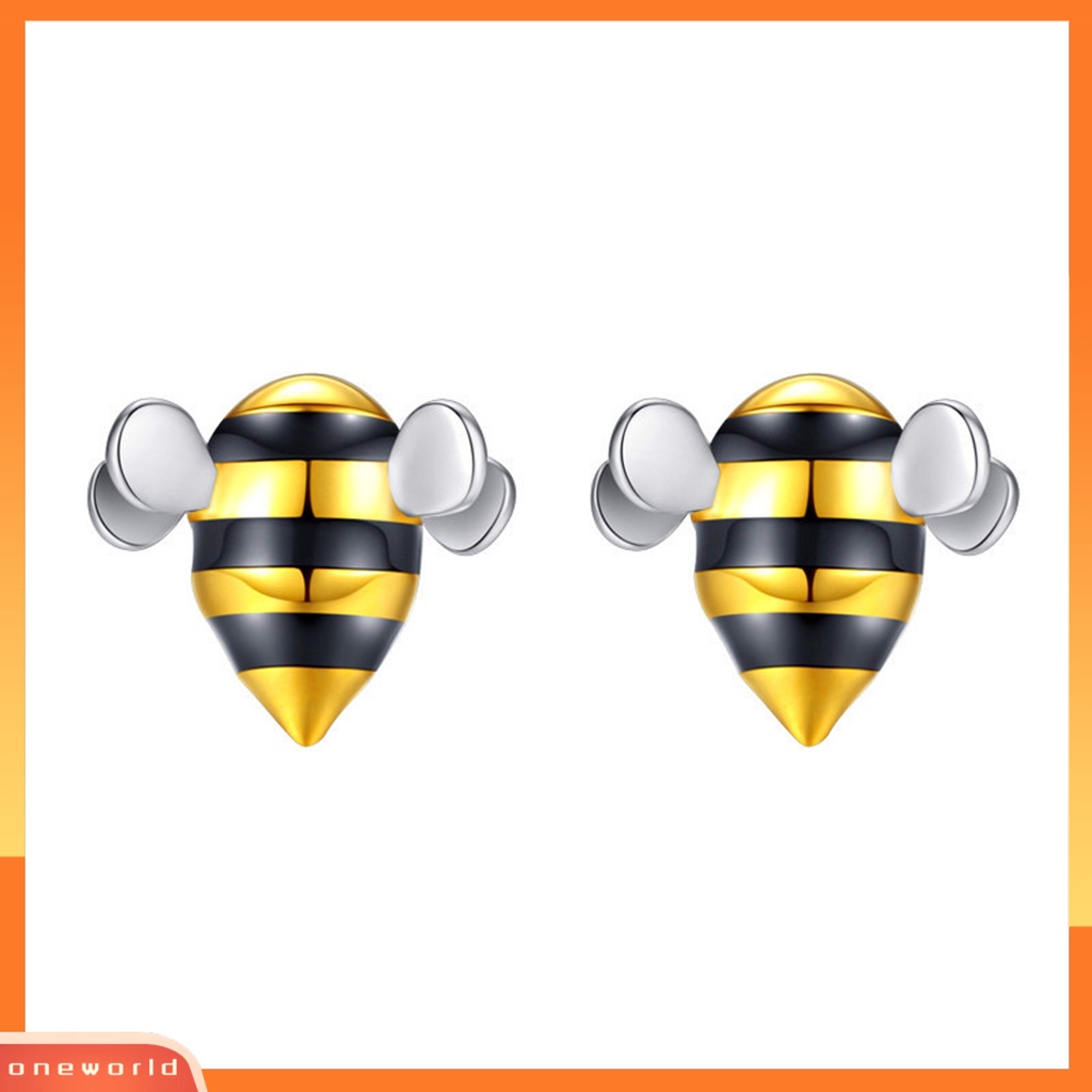 [WOD] 1pasang Ear Studs Lovely Bentuk Lebah Alloy Fashion Wanita Anting Untuk Hadiah