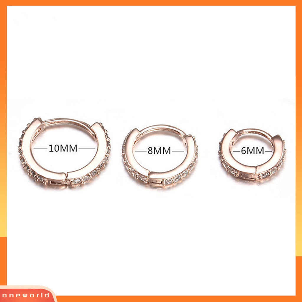 [WOD] Anting Wanita Berlian Imitasi Simple Mini Piercing Hoop Studs Earlobe Tragus Lingkaran Untuk Perempuan