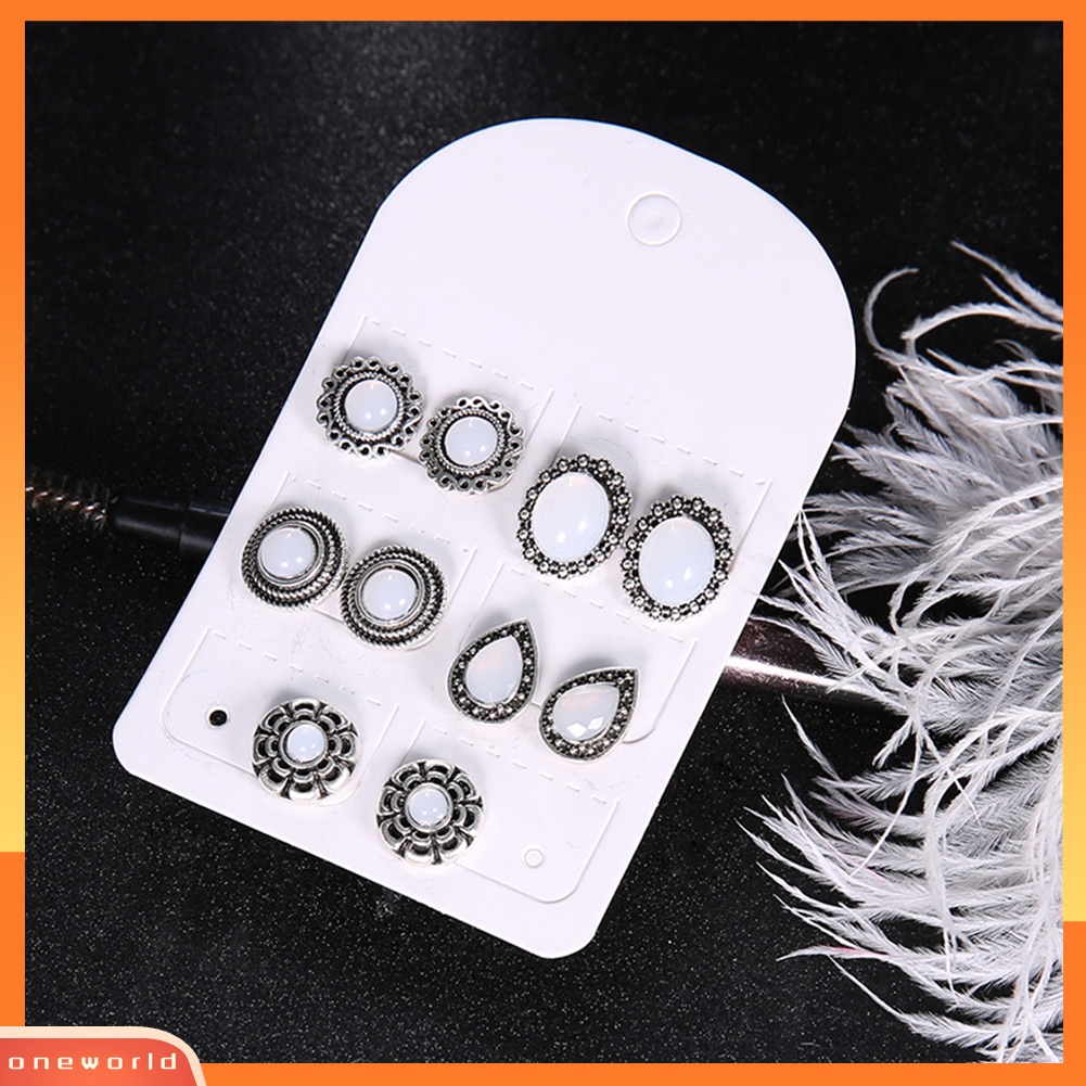 [WOD] 10 Pcs Kerikil Batu Bulat Berlian Imitasi Ear Stud Earrings Wanita Gadis Pesta Perhiasan