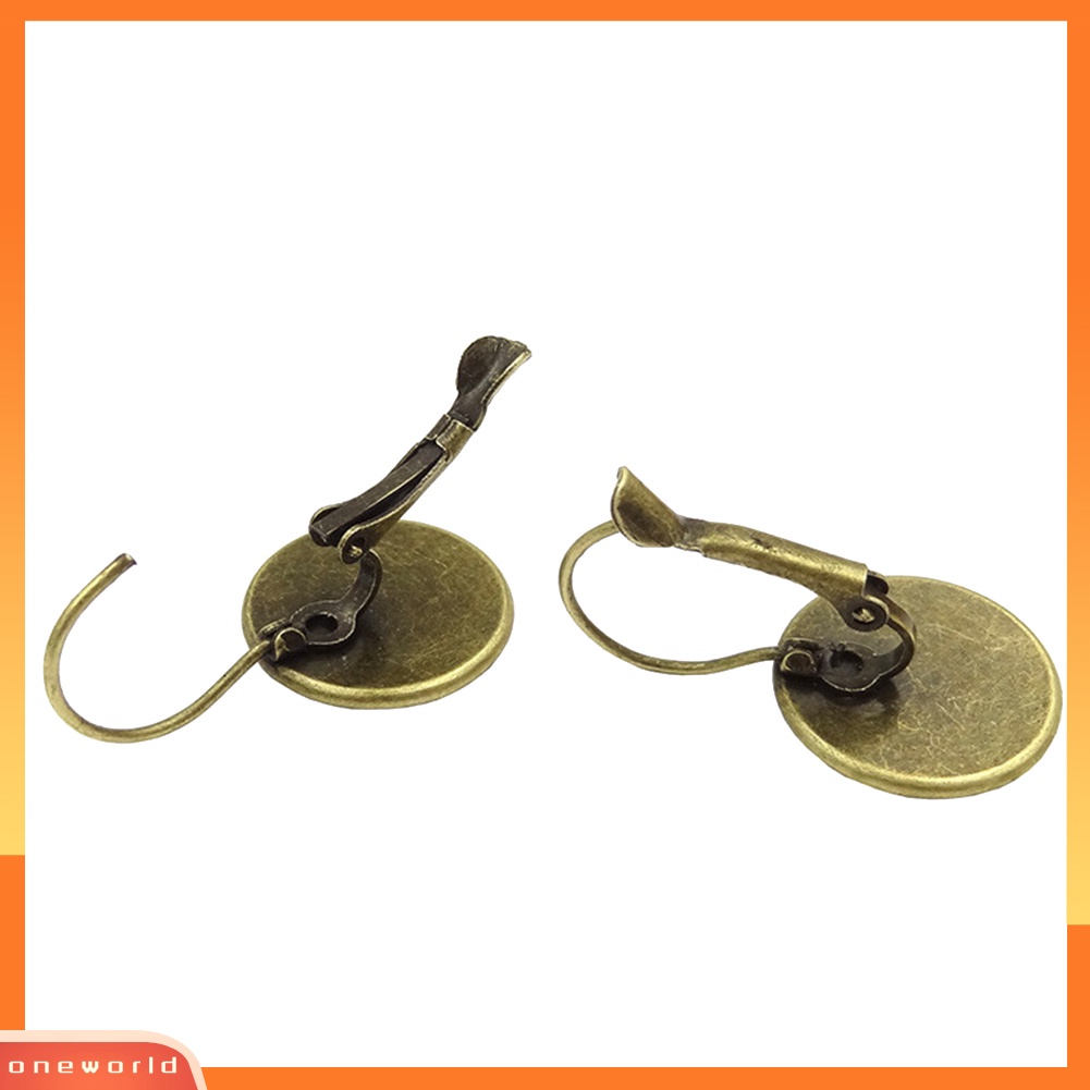 [WOD] Kaca Bulat Antik Cabochon Kupu-Kupu Leverback Anting Wanita Perhiasan Hadiah