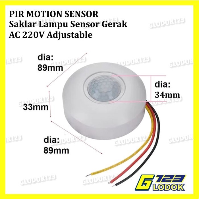 Saklar Lampu Sensor Gerak Otomatis PIR Switch Motion Detector Plafon