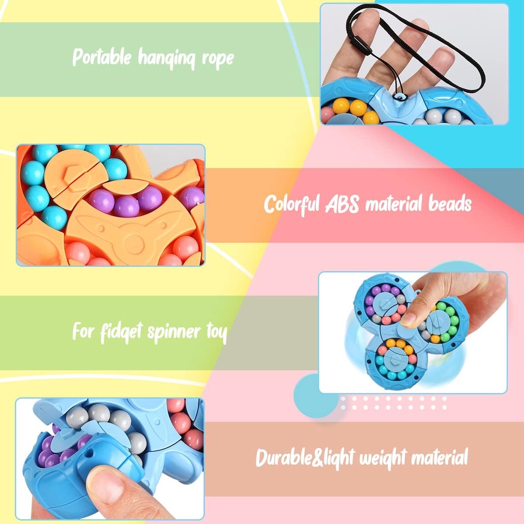 Mainan Sensor Tangan Pengurang Stres Spinner Kubus Magic Yang Berputar Untuk Anak-anak, Permainan Kacang Ajaib Yang Mendukung Pesta Ideal