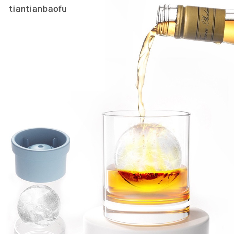 [tiantianbaofu] 1pc Cetakan Ice Ball Maker Tutup Silikon Bulat Sphere Cube Untuk Cocktail Whiskey Boutique