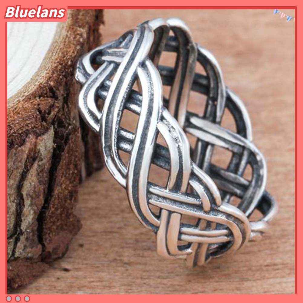 [BLS] Vintage Infinity Intertwined Cross Knot Finger Ring Wanita Band Perhiasan Pesta