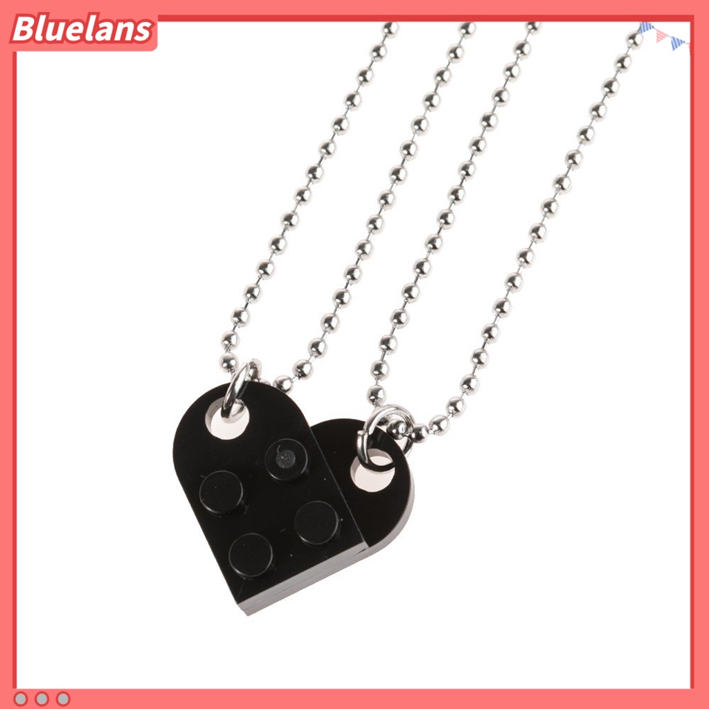 [BLS] 2pcs Kalung Pria Wanita Senada Dapat Dilepas Jigsaw Menarik Bentuk Hati Liontin Chokers Necklaces Untuk Pasangan