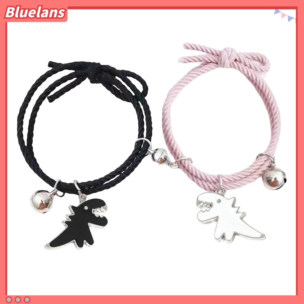 [BLS] 2pcs Braided Bracelets Hand Made Adjustable Pengerjaan Halus Elastis Dinosaurus Dekorasi Hias Minimalis Pasangan ic Matching Bracelets Aksesori Pakaian