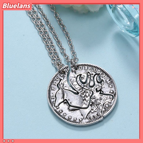 [BLS] 2pcs Unisex Lover's Vintage Deer Camel Pesona Liontin Rantai Kalung Jeweley