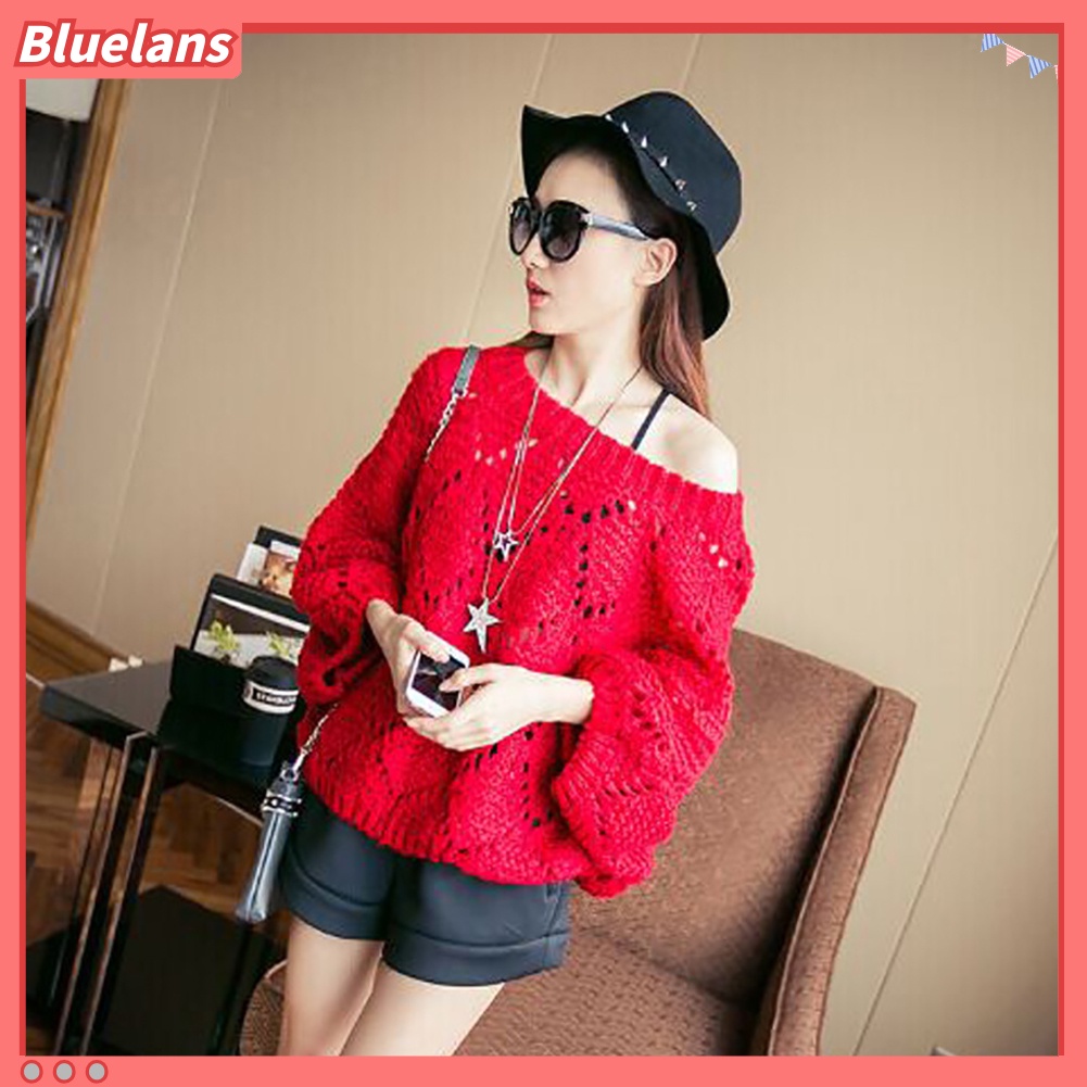 [BLS] Wanita Multilayer Berlian Imitasi Hias Hollow Bintang Liontin Kalung Sweater Rantai