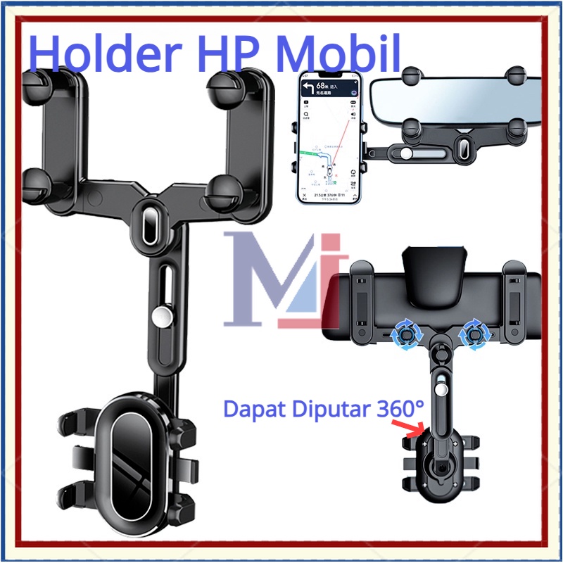 【COD】Holder HP Jepit Spion Mobil Putar 360°/Holder HP Mobil/Holder HP Mobil Dashboard Rear View Holder HP