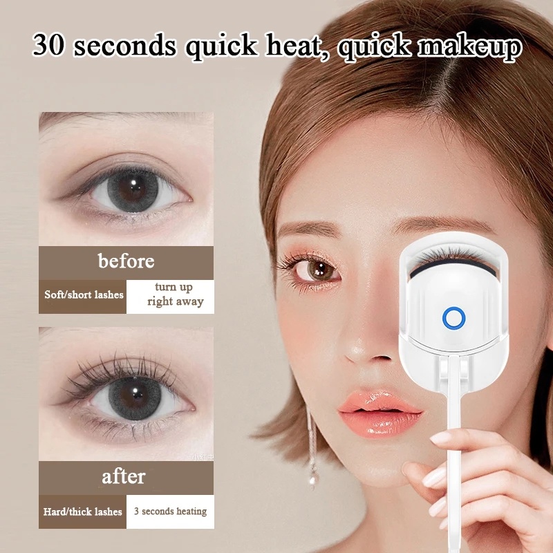 Lasting Circle Eyelashes Makeup Tools/ Penjepit Bulu Mata USB Rechargeable/Penjepit Pengangkat Bulu Mata Dengan Panas Klip Bulu Mata Portable/ Penjepit Bulu Mata Elektrik Profesional/