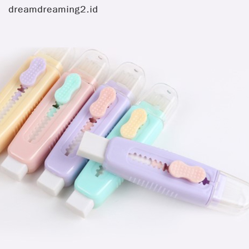 (drea) Penghapus Pensil Tarik Dorong Dengan Sikat Lembut Gambar Anak Wrig Lap Alat Tulis //