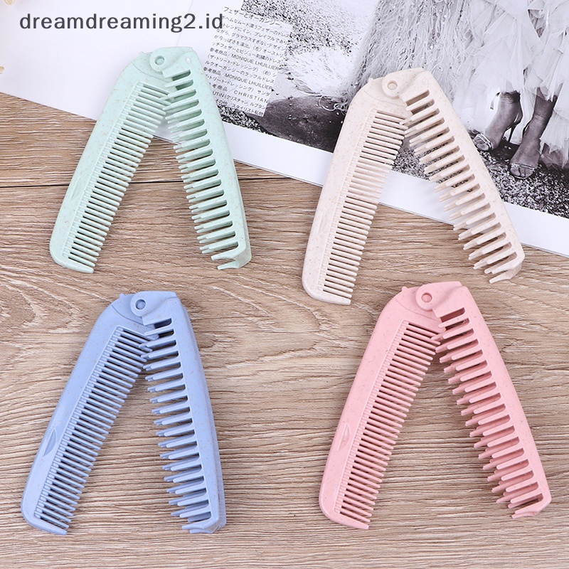 (drea) 1pcs Sikat Sisir Rambut Lipat Sikat Rambut Anti Statis Sikat Rambut Travel Portable //