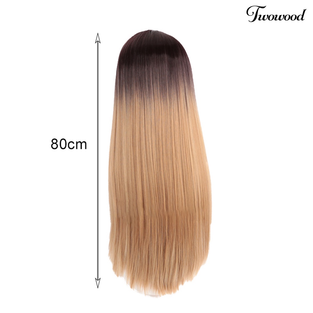 Twowood Women Wig Lurus Inner Rose Mesh Panjang Wanita Wig Lace Halus Untuk Perempuan