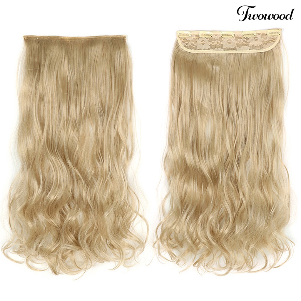 Twowood Wig Piece Tidak Jatuh Halus Lembut Berbulu Meningkatkan Volume Rambut Alami 5klip Panjang Riak Air Suhu Tinggi Kawat Wig Klip Modelling Supply