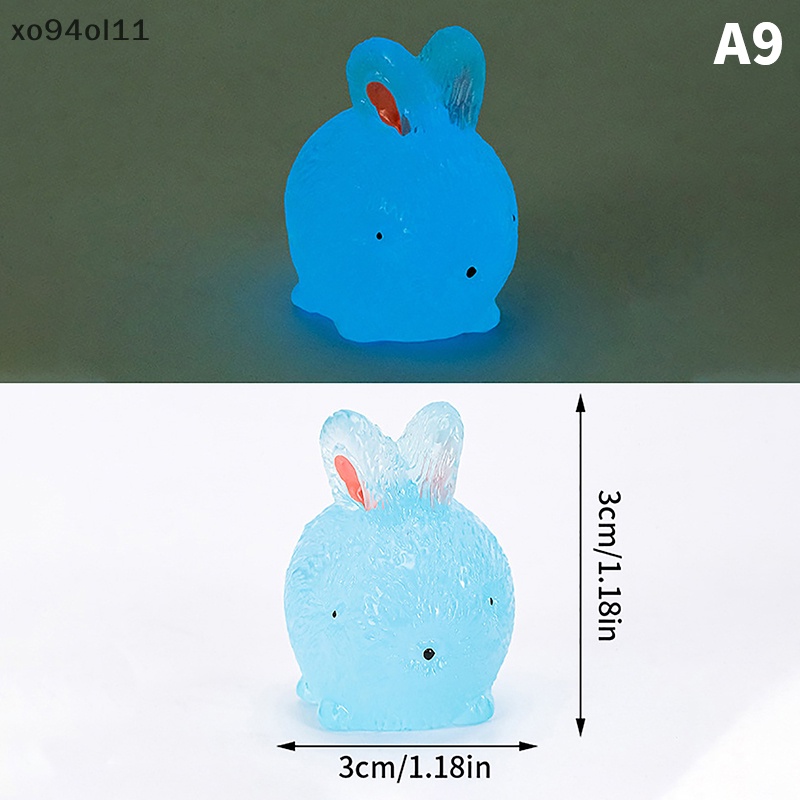 Xo 2 Pcs Mini Neon Kelinci Ornamen Miniatur Angka Kelinci Kecil Resin Kerajinan Tangan Mikro Lanskap Dekorasi Rumah Boneka OL