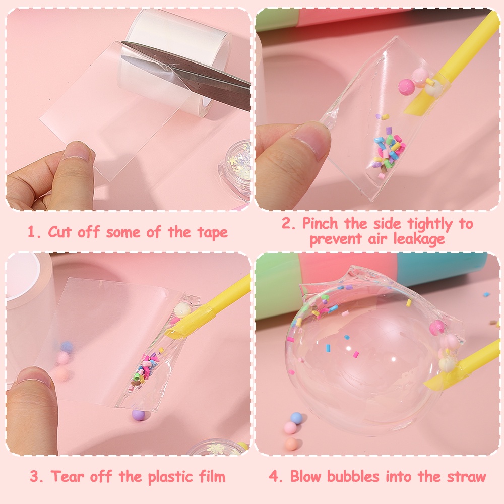 Diy Craft Manual Dekompresi Mainan Kneading Tape Meniup Gelembung Mainan PET Nano Bubble Tape Warna-Warni Glitter Gel Gelembung Reusable Traceless Tape Serbaguna Perekat Dua Sisi