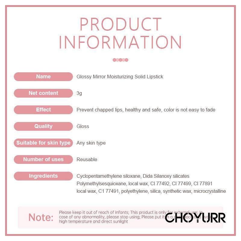 【COD】CAPPUVINI Lipstick Mirror Water GlossySuper Beauty Series Love Watery Collage Art Solid Lip Gloss -CH