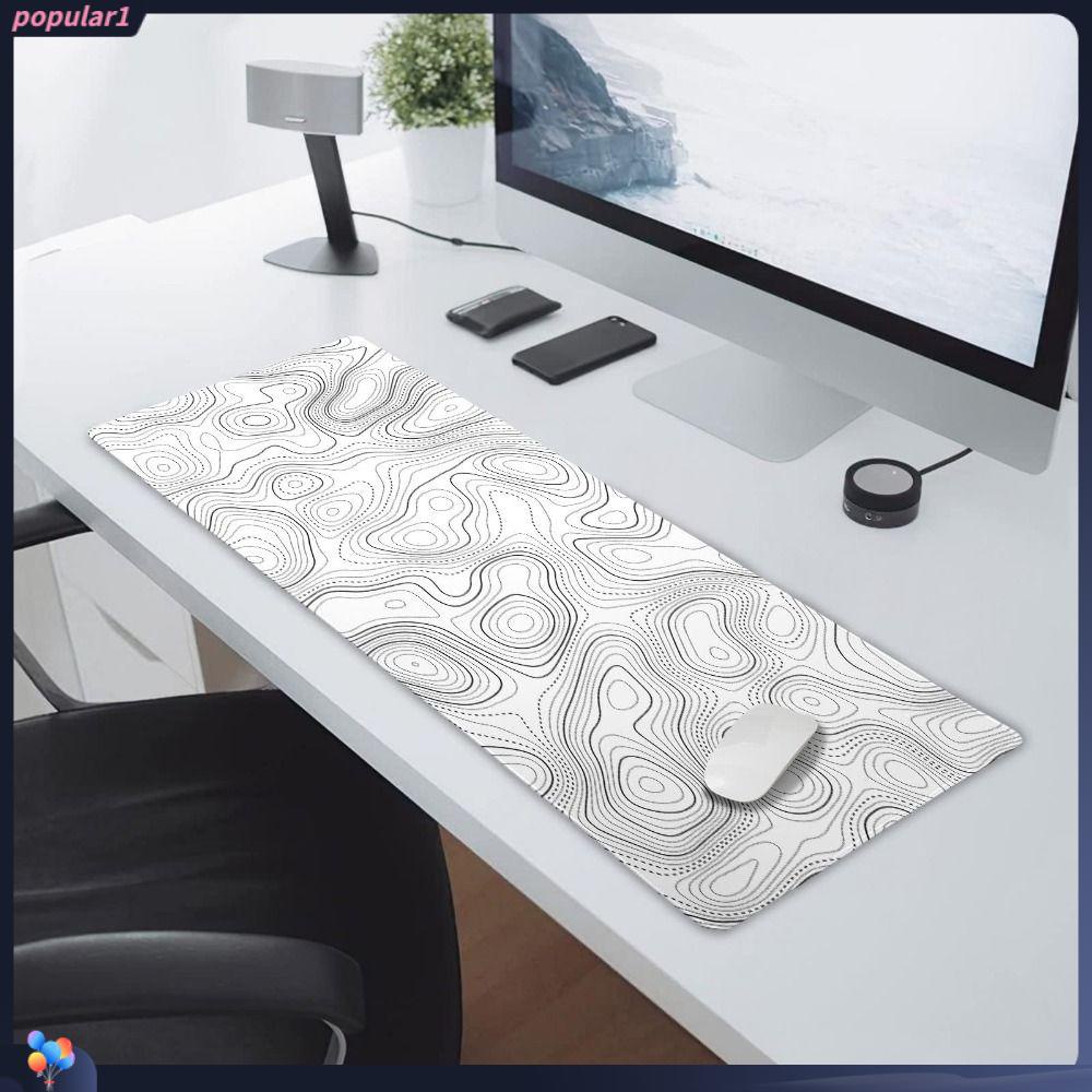 Populer Mouse Pad Kantor Motif Garis Besar Desk Pad