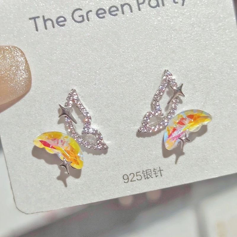 Anting Fashion Alloy Kristal Bintang Bulan Butterfly Heart Untuk Wanita