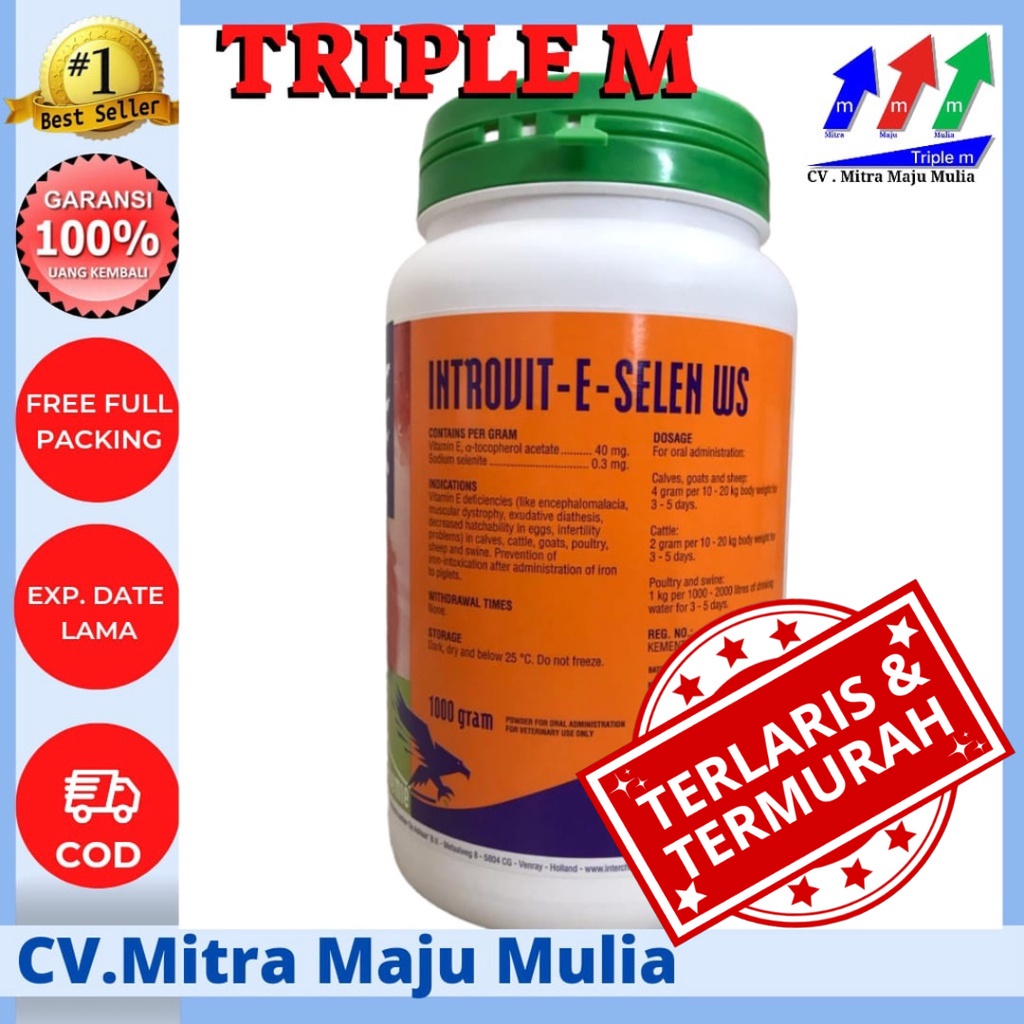 Introvit E Selen WS 1 kg - Vitamin meningkatkan fertilitas dan kekebalan TRIPLE M