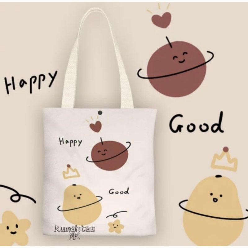 TOTE BAG LUCU MOTIG KOREA TOTE MURAH CANTIK TOTE KULIAH