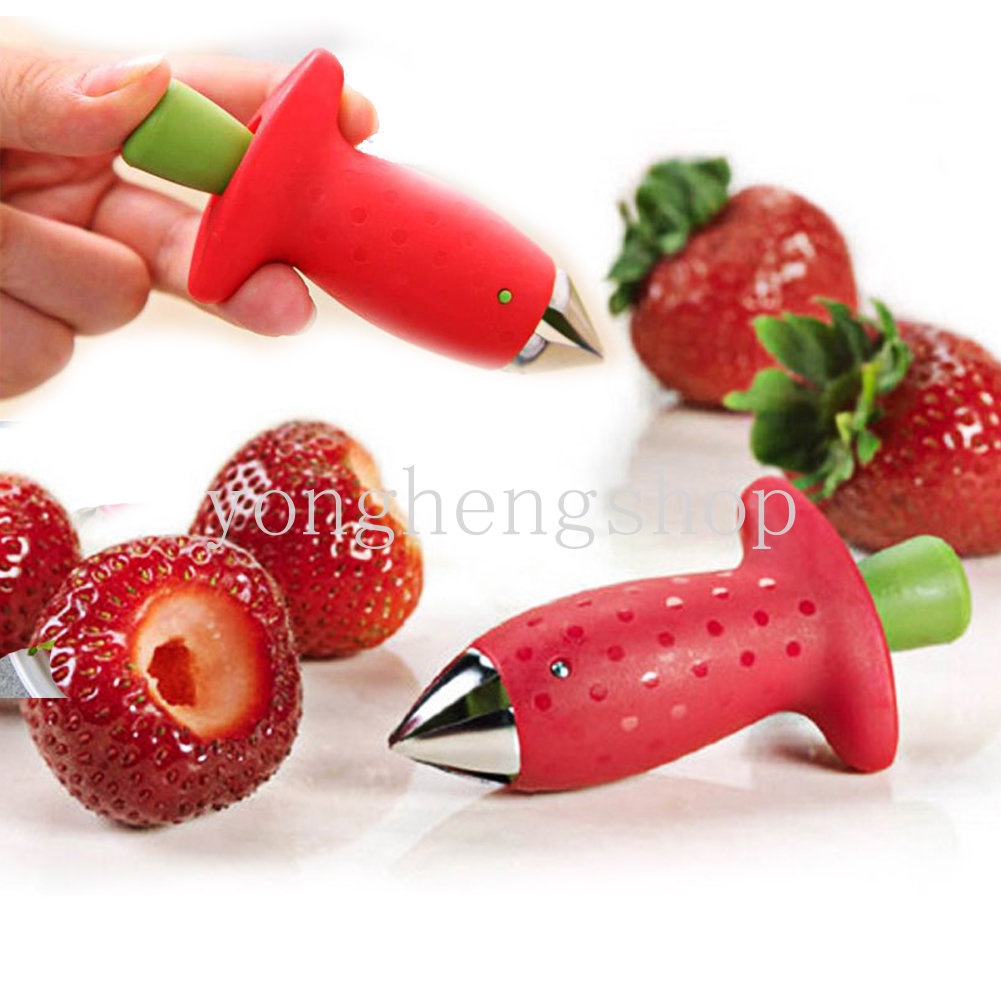 Kreatif Strawberry Huller Corer Buah Daun Tomat Tangkai Alat Cabut Strawberry Pit Remover Dapur Gadget