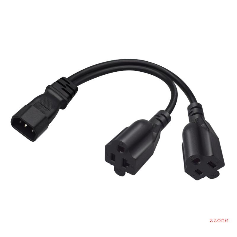 Zzz Y-splitter Adapter Line IEC320 C14 Plug Male to 5-15R+5-20R Female Kabel Listrik