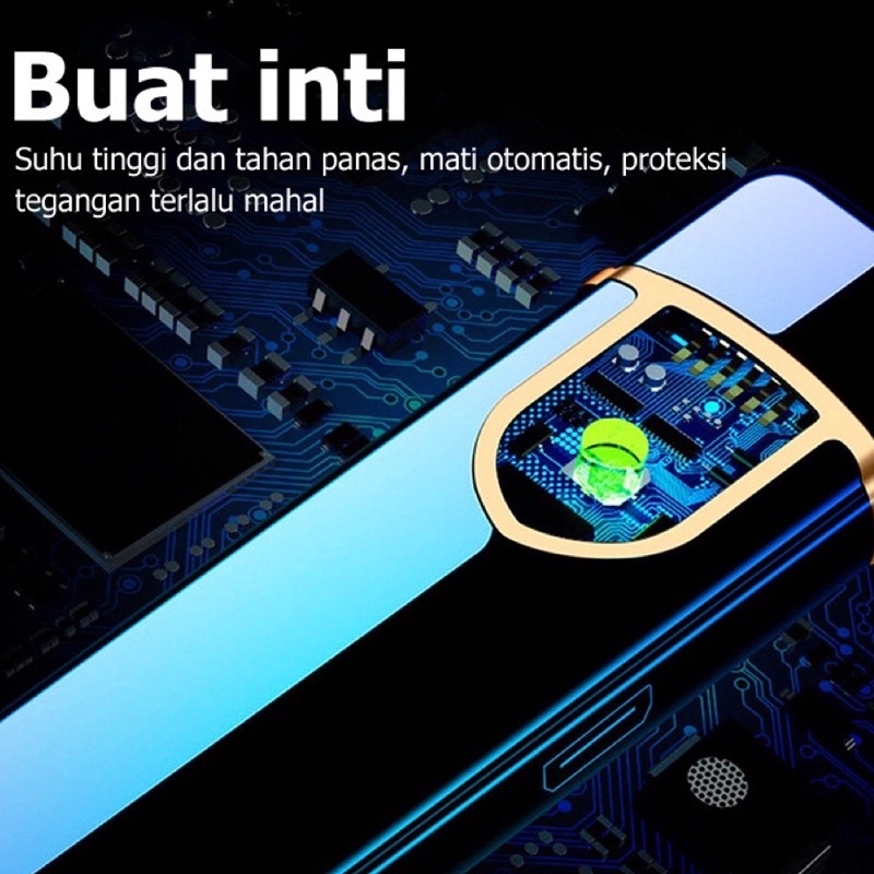 Korek Api elektrik Korek Api Unik Fingerprint Touch LED Sensor Rechargeable