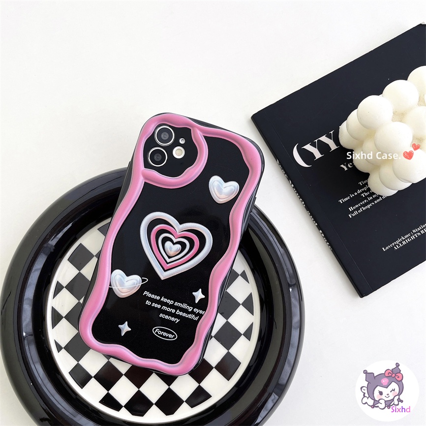 Oppo A78 A16 A15 A17 A57 A54 A17K A76 A77s A95 A74 A53 A33 A32 A5s A3s A9 A7 A5 A12 A96 A94 A93 A11K Fashion Love Kupu Couple 3D Pinggiran Melengkung Gelombang Glossy Phone Case Soft Cover