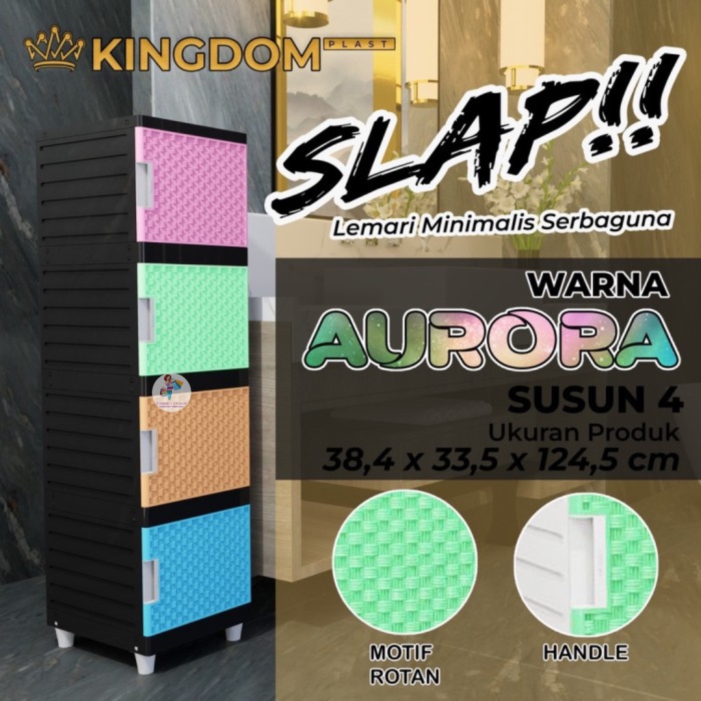 Lemari Plastik Slap Susun Serbaguna Minimalis Aurora Kingdom