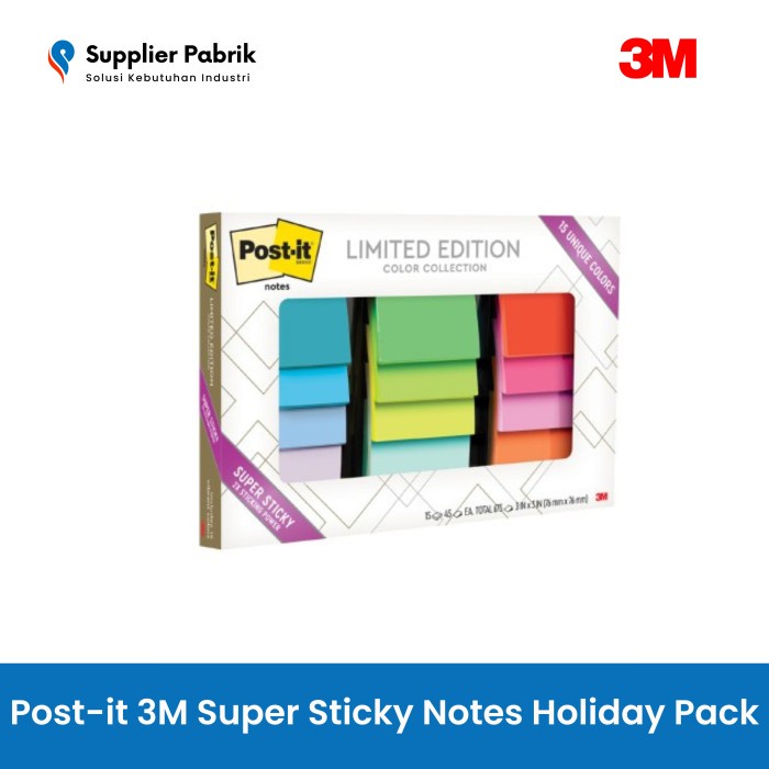 

Post-it 3M Super Sticky Notes Holiday Pack 654-15SSHO, 76x76 mm, 15pad